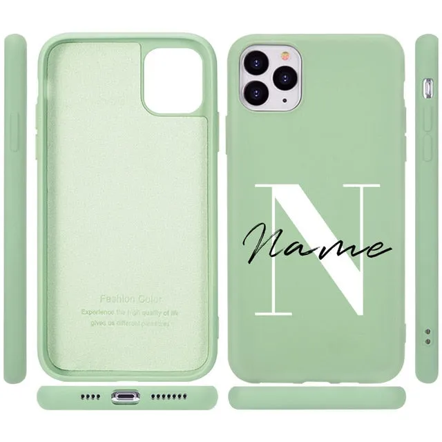Grip Control Custom Capital Letter & Name Silicone Phone Case For iPhone