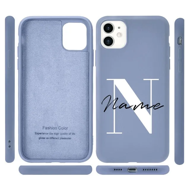 Custom Capital Letter & Name Silicone Phone Case For iPhone Refined Craftsmanship Refined Finish