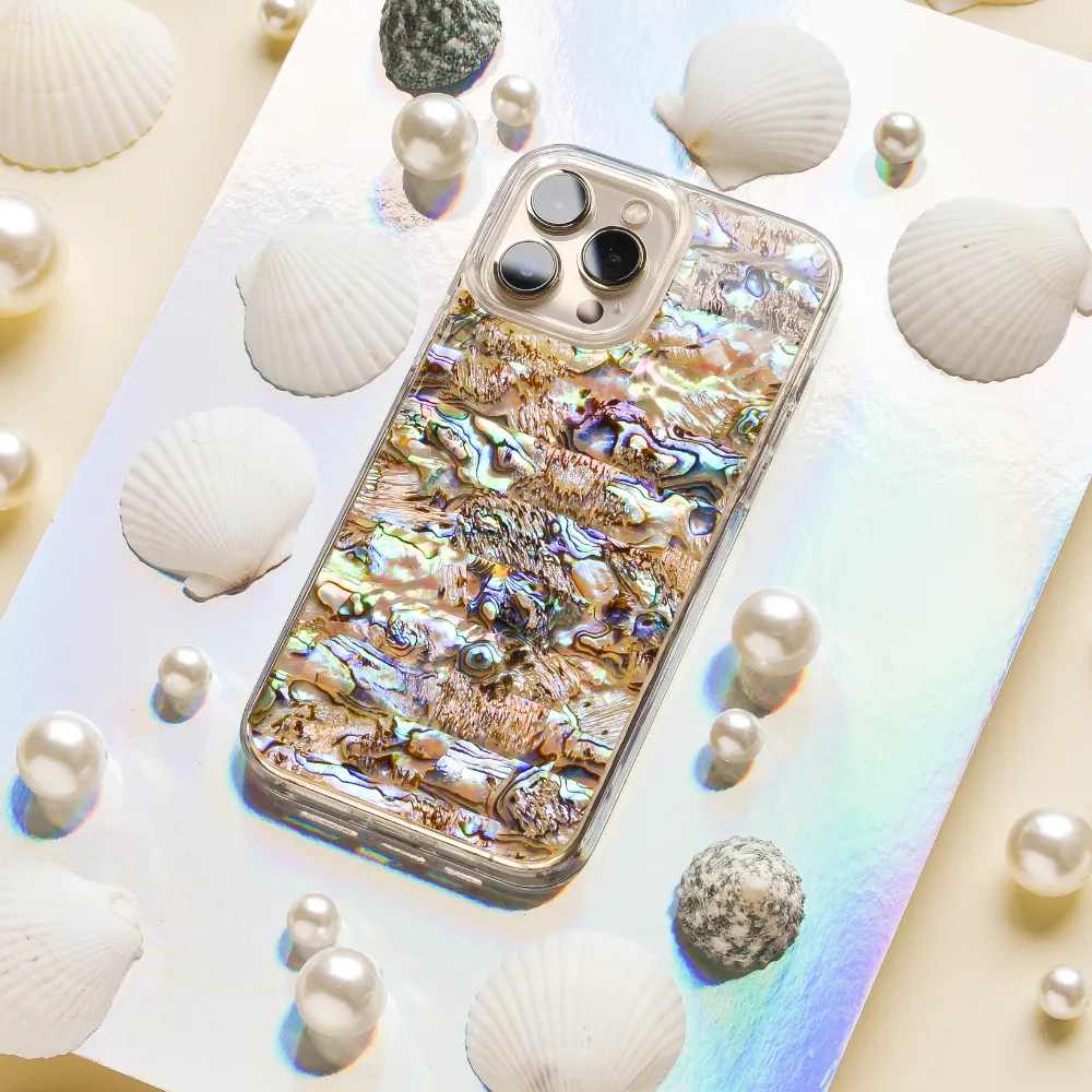 Real Natural Shell Phone Case - Black Vivid Finish