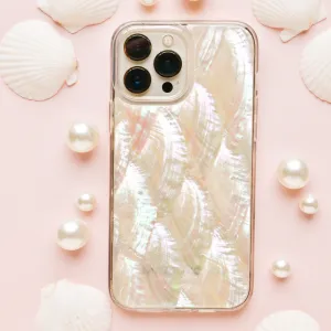 Real Natural Shell Phone Case - White Hard Edge Button Cover