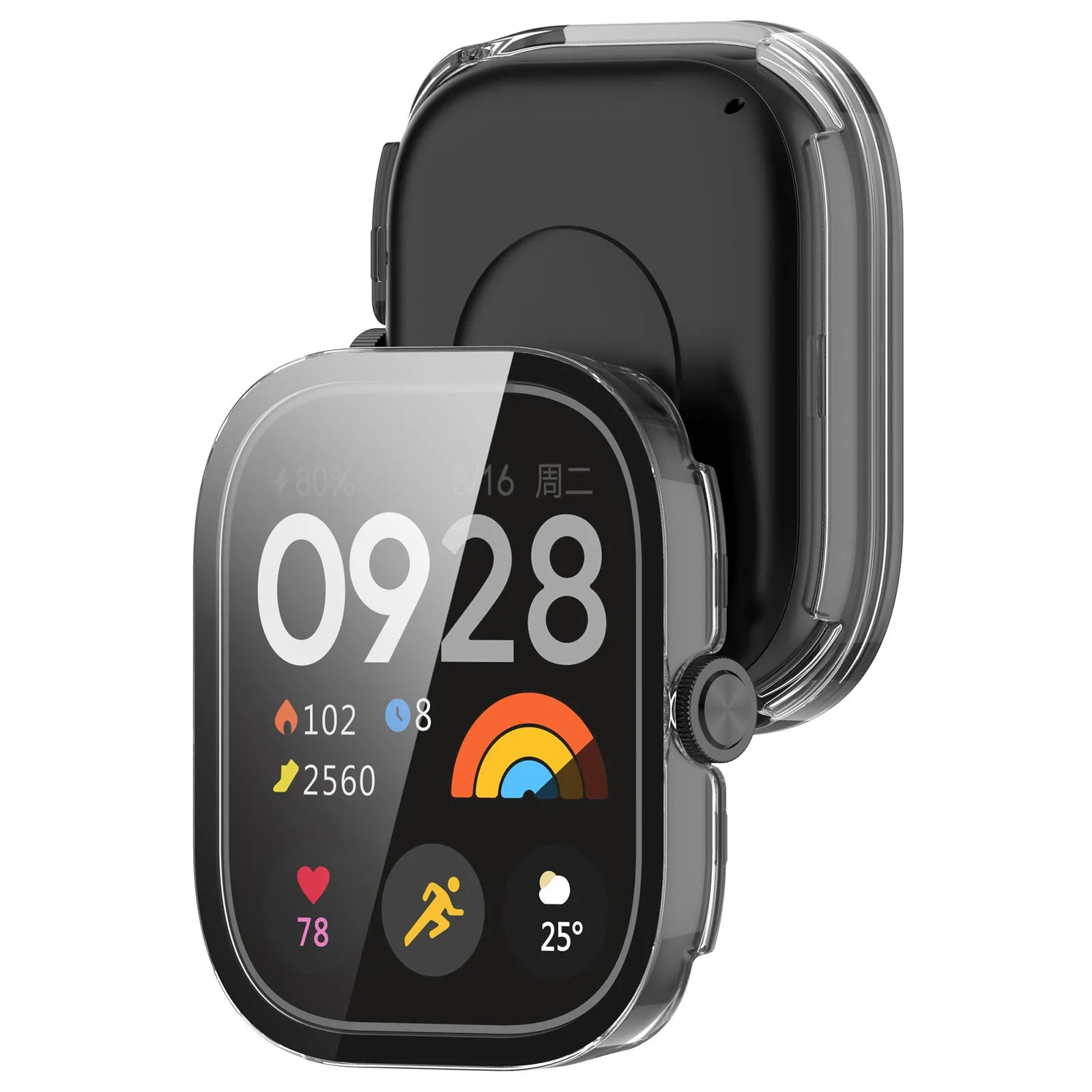 Redmi Watch 4 PC case With Glass (Transparent) Protective Sleeve