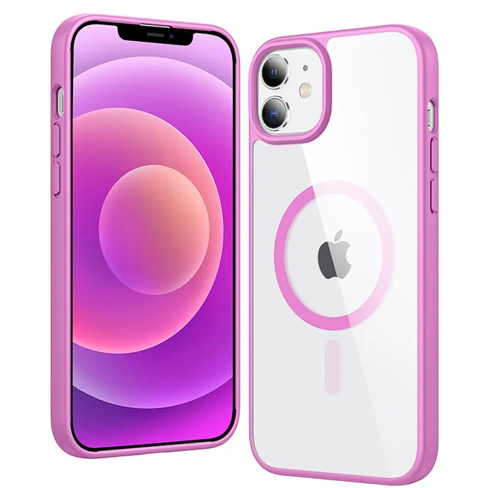 FNTCASE for iPhone 12 Mini 13 Mini Case: Clear Anti Yellowing Magnetic Military Grade Drop Protection Cell Phone Cover - Rugged Shockproof Protective Bumper Transparent Everyday Fit Comfort Build