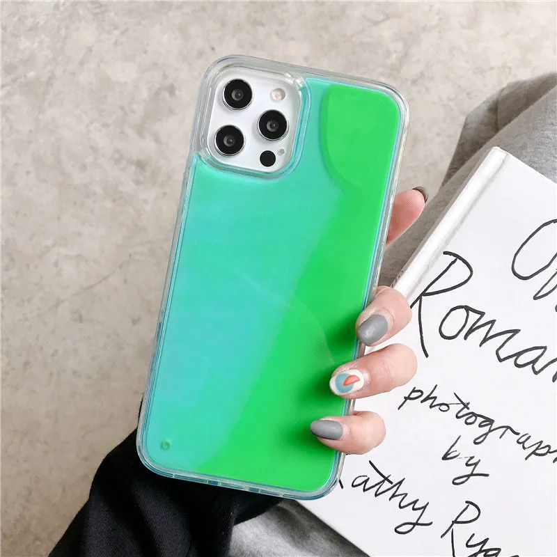 Neon Sand Phone Case For iPhone Button Cover