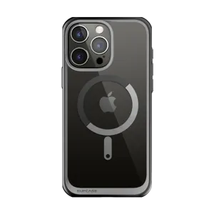 iPhone 15 Pro Max 6.7 inch Unicorn Beetle MAG Slim Clear MagSafe Case-Black Color Accent Tough Grip