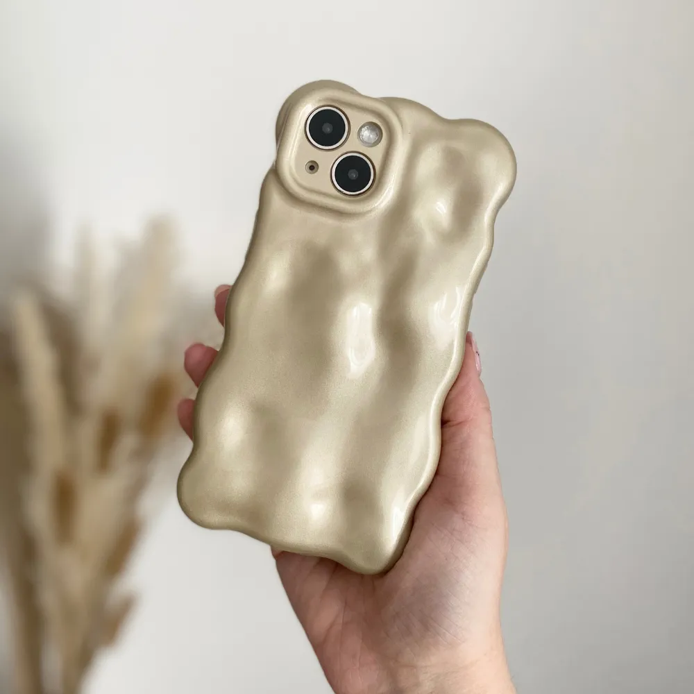 3D Pearl Phone Case - Gold Smooth Grip Matte Texture