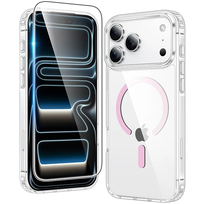 Sleek Texture FNTCASE For iPhone 17 Pro Max 6.9 inch Clear Case: Magnetic Charging Shockproof Magsafe Support