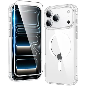 FNTCASE For iPhone 17 Pro Max 6.9 inch Clear Case: Magnetic Charging Shockproof Magsafe Support Lightweight Build