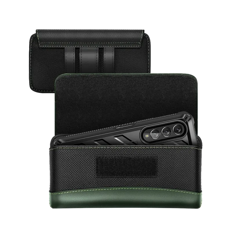 Universal Belt Clip Cell Phone Holster for Galaxy Fold and Large Phones-Green Modern Touch Protective Finish