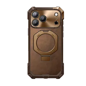 Light Finish Slim Fitment UB GRIP Series iPhone 17 Pro Max Premium Leather Phone Case - Brown