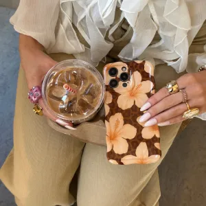 Wavy Phone Case - Safari Bloom Smooth Finish Hybrid Edge Finish