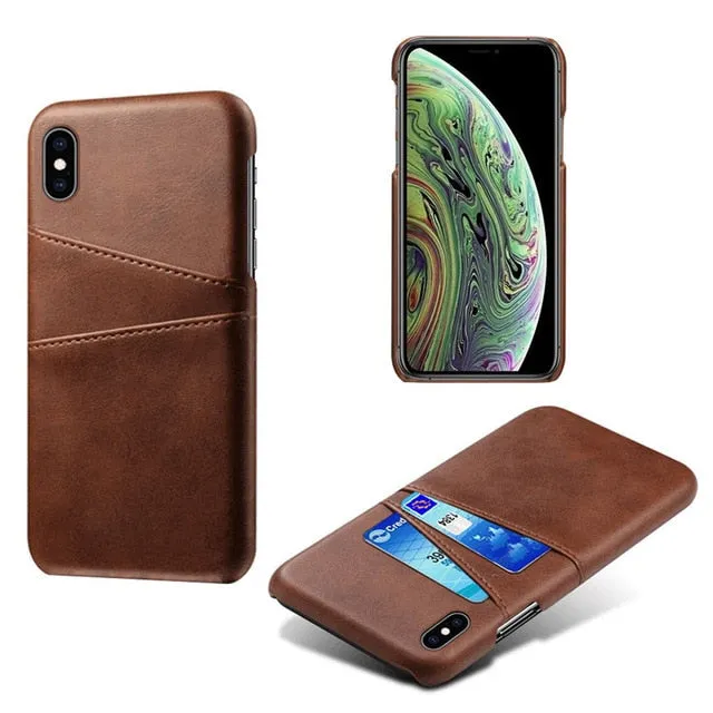 Leather Card Holder Case for iPhone Perfect Fit Flexible Protection