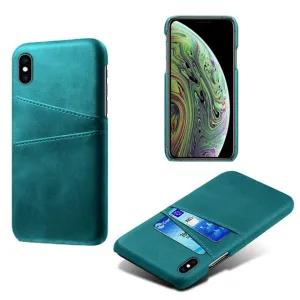 Luxury Texture Design Desk Companion Leather Card Holder Case for iPhone