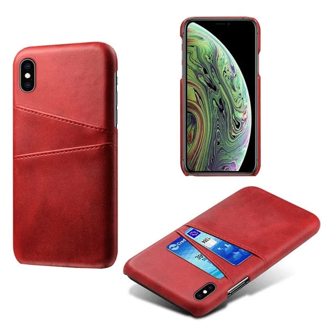 Leather Card Holder Case for iPhone Luxury Finish