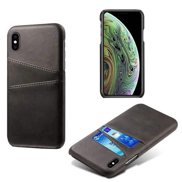 Youth Style Eco Friendly Leather Card Holder Case for iPhone