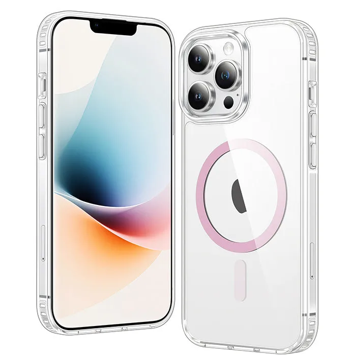 iPhone 13 Pro Max Clear Case: Magnetic Charging Anti Yellowing Shockproof Magsafe Modern Texture Look