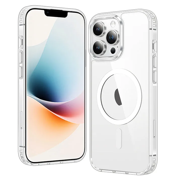 Shock absorption iPhone 13 Pro Max Clear Case: Magnetic Charging Anti Yellowing Shockproof Magsafe
