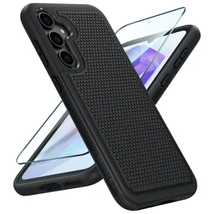 Protective Texture Finish Refined Form Samsung Galaxy A55 5G Phone Case: Dual Layer Heavy Duty Protective Cover Shockproof Rugged with Non-Slip Textured Back