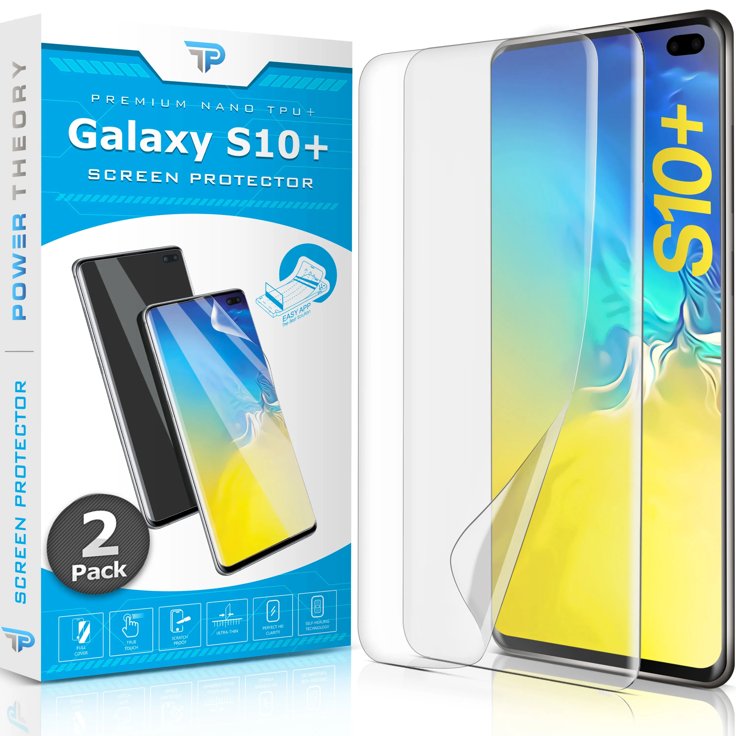 Samsung Galaxy S10 Plus TPU Anti-Scratch Screen Protector Film [2-Pack] portable protection film Crystal Guard