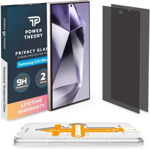 anti shatter screen Samsung Galaxy S24 Ultra Tempered Glass Privacy Screen Protector Benefitting The American Cancer Society [2-Pack]