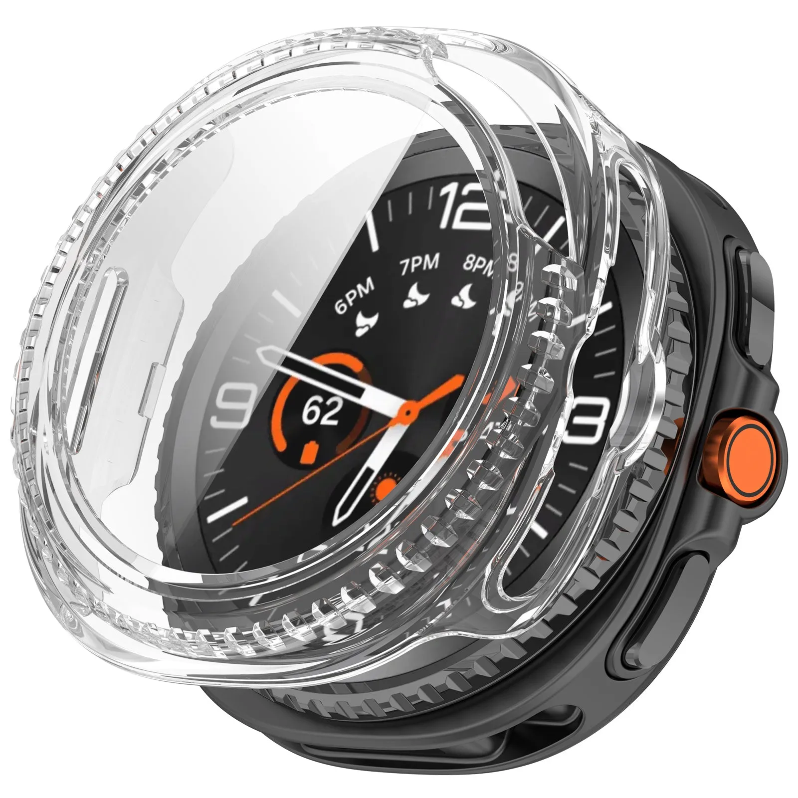 Outdoor Protection Samsung Galaxy Watch 8 Classic Hard Case with Glass (Transparent)