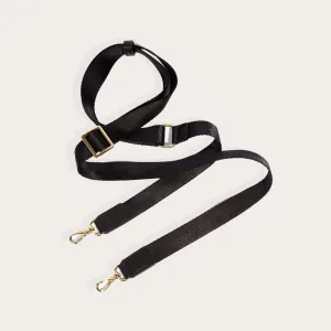 Bobby Nylon Adjustable Crossbody Strap - Black/Gold Student Strap Adjustable buckle