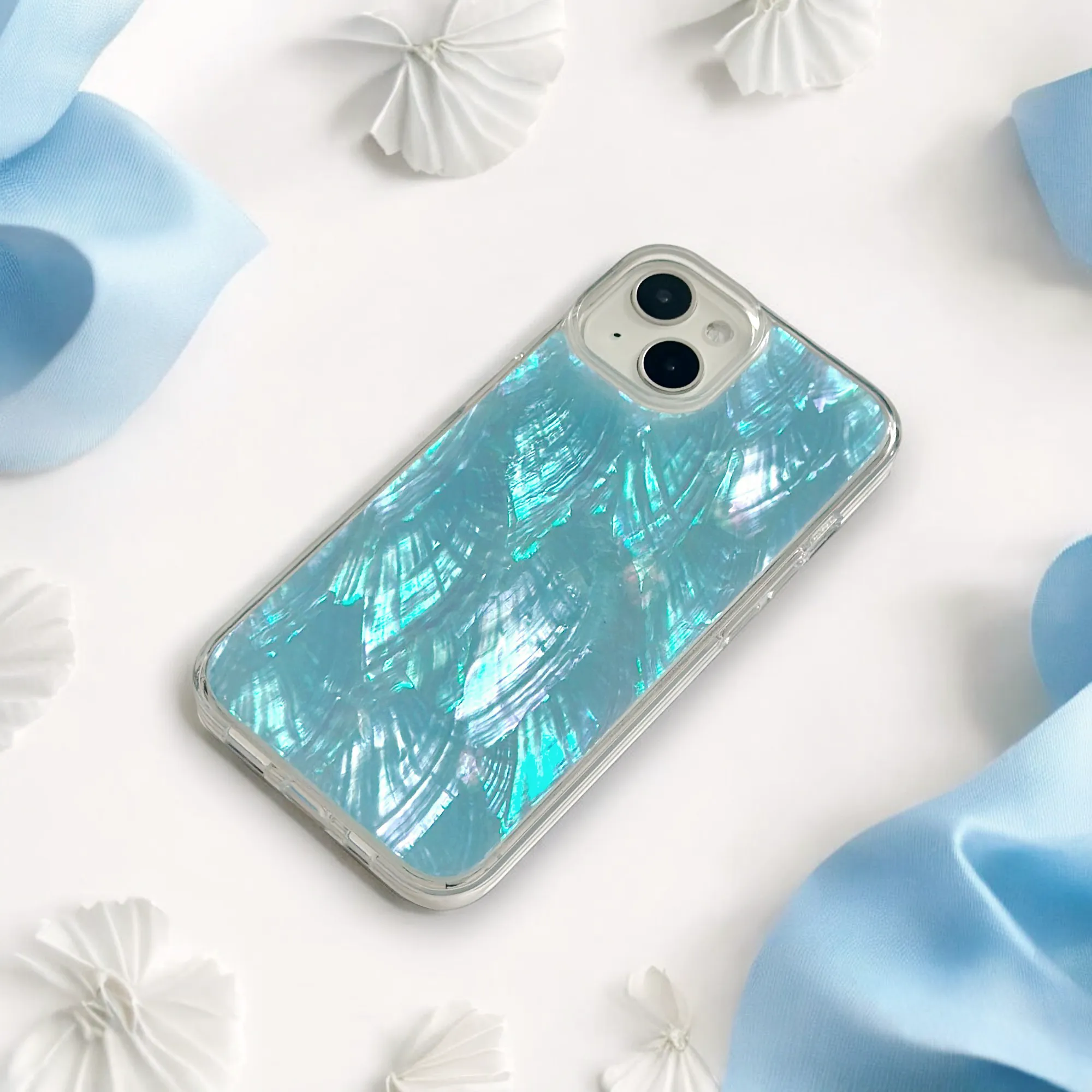 Real Natural Shell Phone Case - Blue Luxury Feel