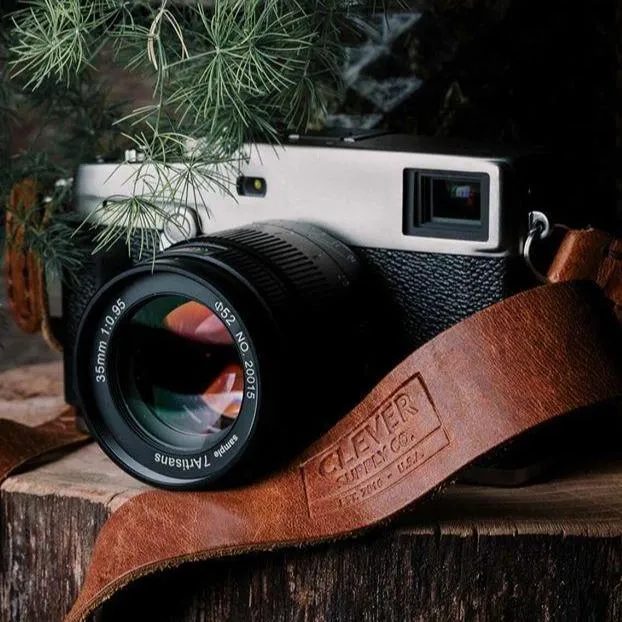 Polka Dot Clever Supply Traditional Camera Strap, 40" - Chestnut