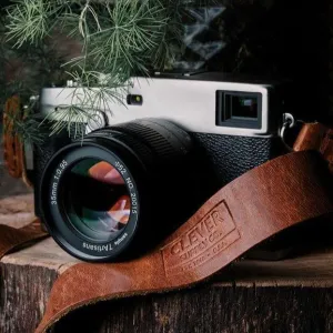 Polka Dot Clever Supply Traditional Camera Strap, 40" - Chestnut