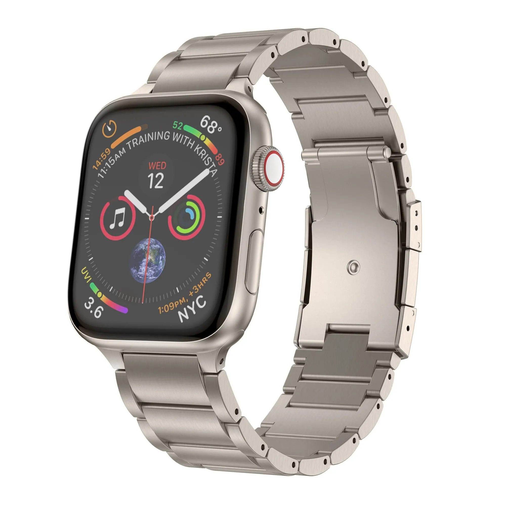 Minimal Elegant Look Soft Daily Comfort Apple Watch Titanium Strap (Titanium)