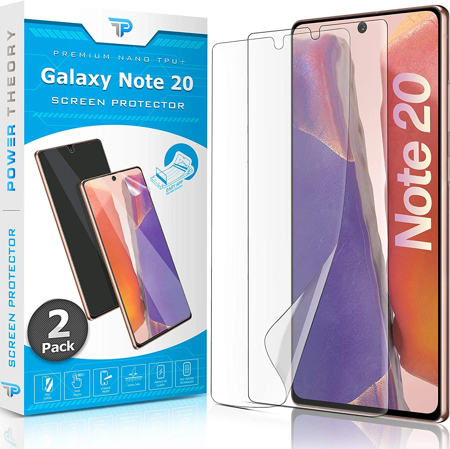 Impact absorption child friendly protector Samsung Galaxy Note 20 Anti-Scratch Screen Protector Film [2-Pack]