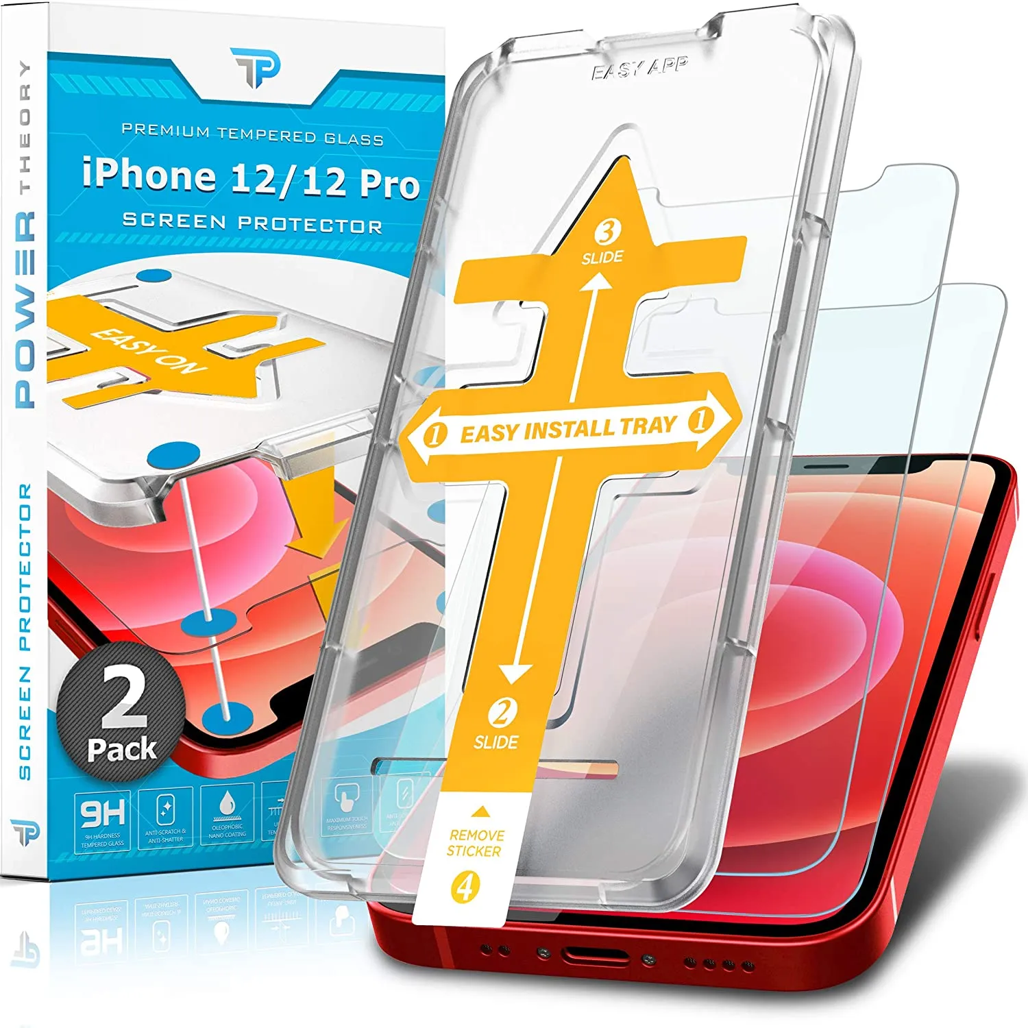 iPhone 12 Pro / iPhone 12 Tempered Glass Screen Protector [2-Pack] Screen Shield Max Ultra Plus