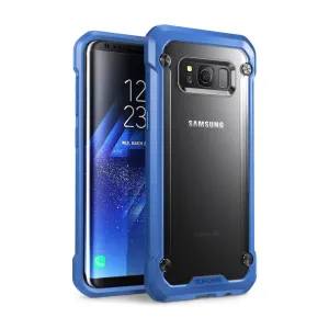 Galaxy S8 Unicorn Beetle Hybrid Protective Bumper Case-Blue Soft Layer Texture Anti glare