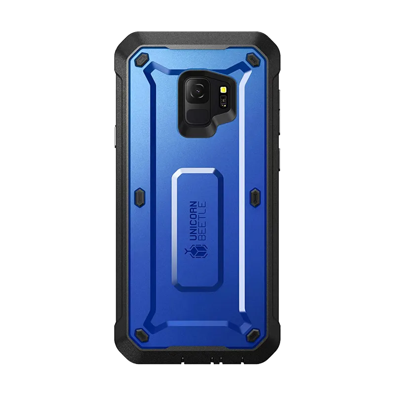Fashion Touch Galaxy S9 Unicorn Beetle Pro Full Body Rugged Holster Case-Dark Blue