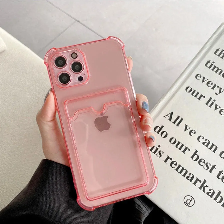 Shockproof Phone Case for iPhone With Card Holder Polished Style