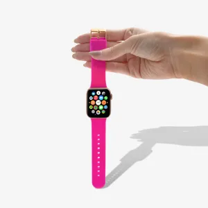 Soft Smooth Touch Universal Accessory Fit Silicone Apple Watch Band - Neon Pink