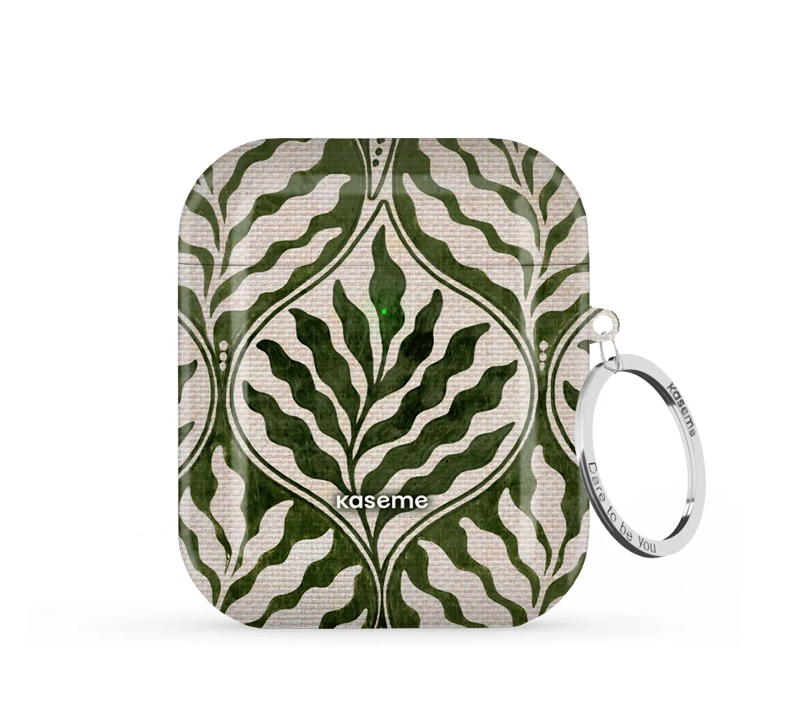 leather texture earbuds shell Compact Lifestyle Case Verdura AirPods Case