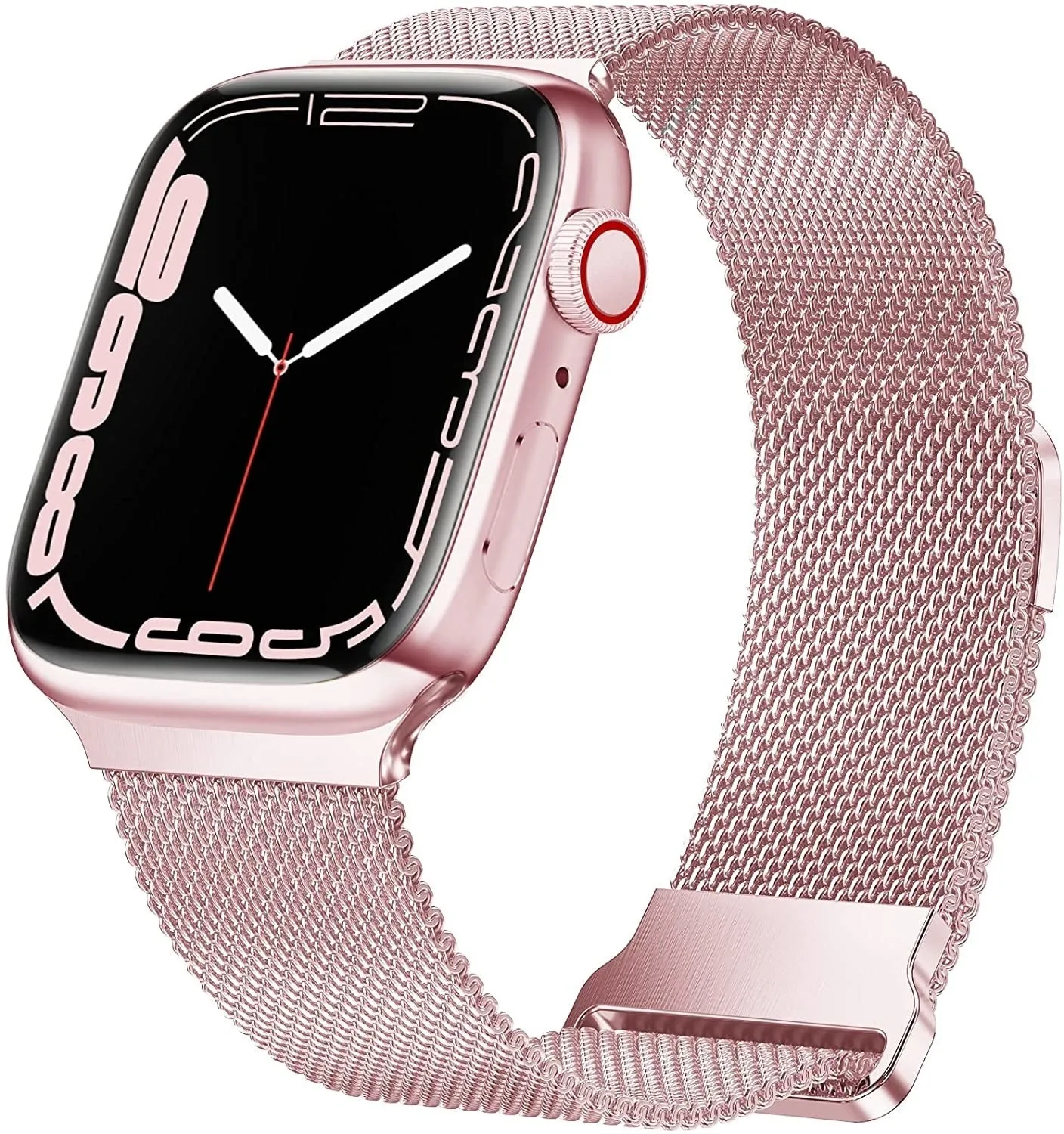 Modern Fashion Touch Everyday Comfort Apple Watch Milanese Strap with Buckle (Rose Pink)