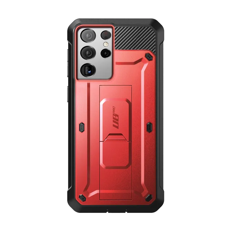 Refined Look Galaxy S21 Ultra Unicorn Beetle Pro Rugged Case-Metallic Red