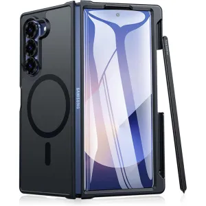 FNTCASE for Samsung Galaxy Z FOLD 6 Case: Strong Magnetic Military Grade Drop Protection Phone Cases with S Pen Holder Slot Matte Slim Built-in Screen Protector Cover Rugged Shockproof TPU Ultra Thin Vivid Gradient