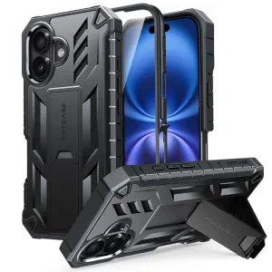 FNTCASE For iPhone 16 Plus 6.7 inch 2024 Phone Case: Military Grade Shockproof with Built-in Screen Protector and Kickstand Smooth Finish Touch