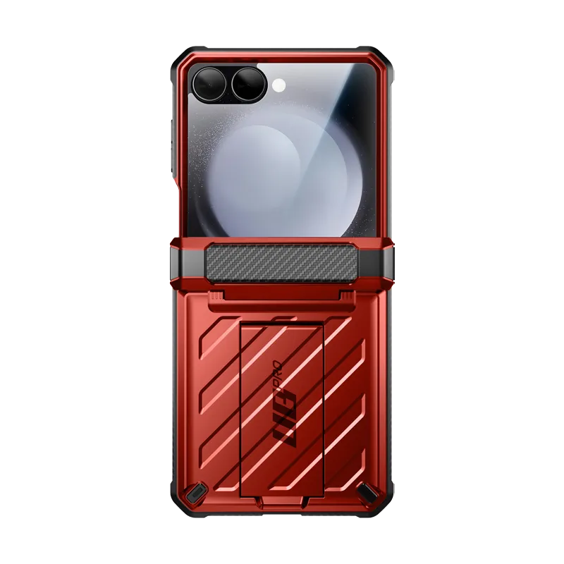 Galaxy Z Flip7 Unicorn Beetle PRO Rugged Case with Belt Clip-Metallic Red Colorful Finish