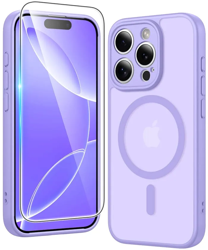 FNTCASE for iPhone 16 Pro Case: Strong Magnetic Translucent Matte Slim Shockproof Protective Drop Full Protection Phone Cover Luxury Texture