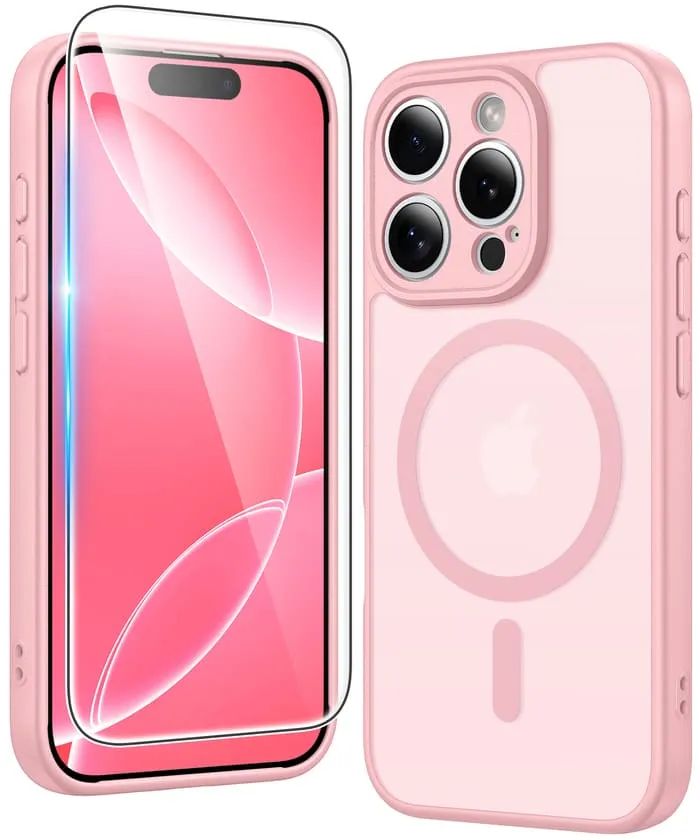 Matte Shield Layer FNTCASE for iPhone 16 Pro Case: Strong Magnetic Translucent Matte Slim Shockproof Protective Drop Full Protection Phone Cover