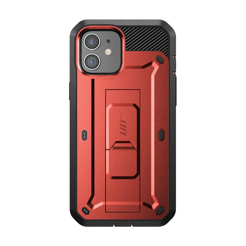 iPhone 12 6.1 inch Unicorn Beetle Pro Rugged Case-Metallic Red Premium Craft