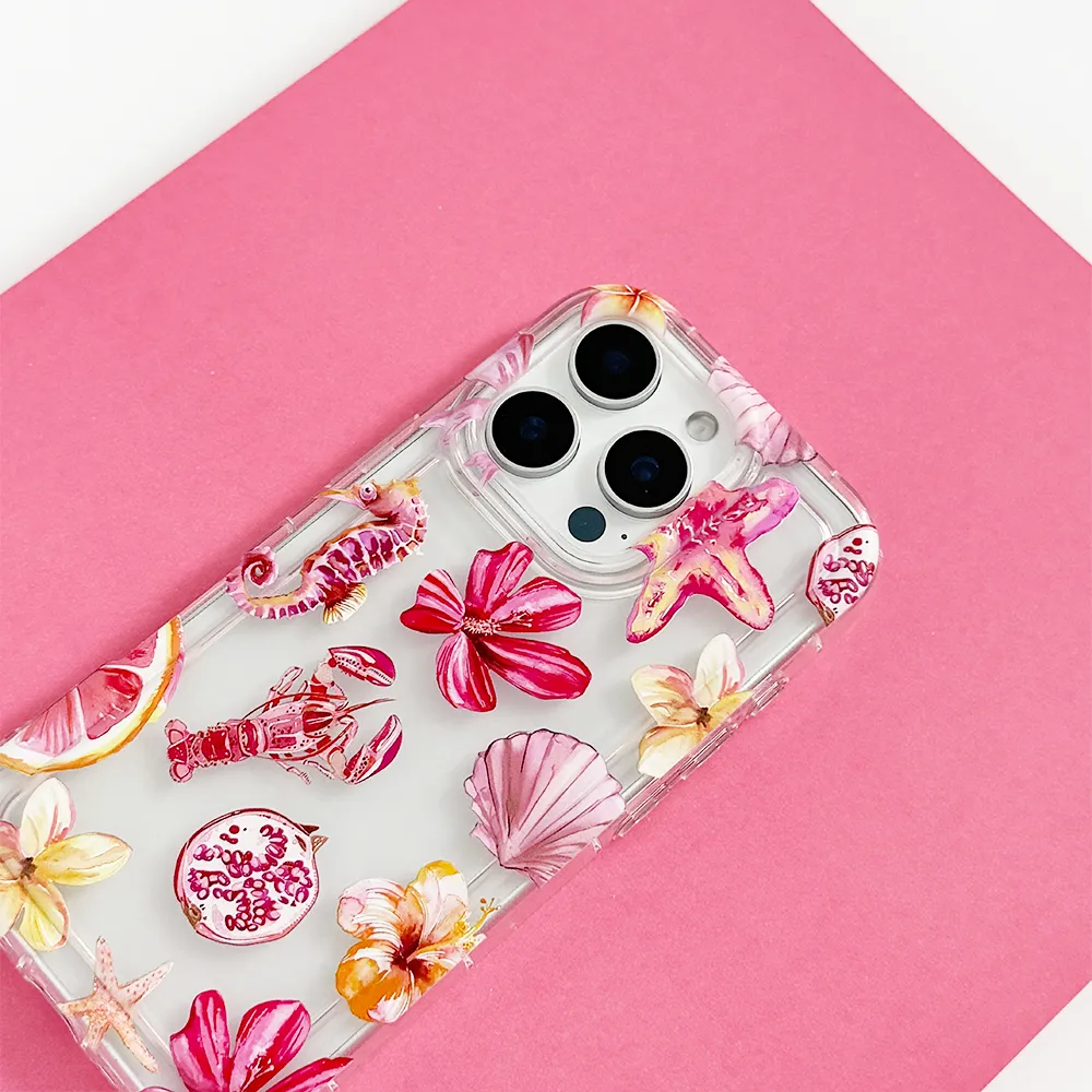 Flexible Layer Design Comfort Pattern Texture Clear Phone Case - Ros?? Coast