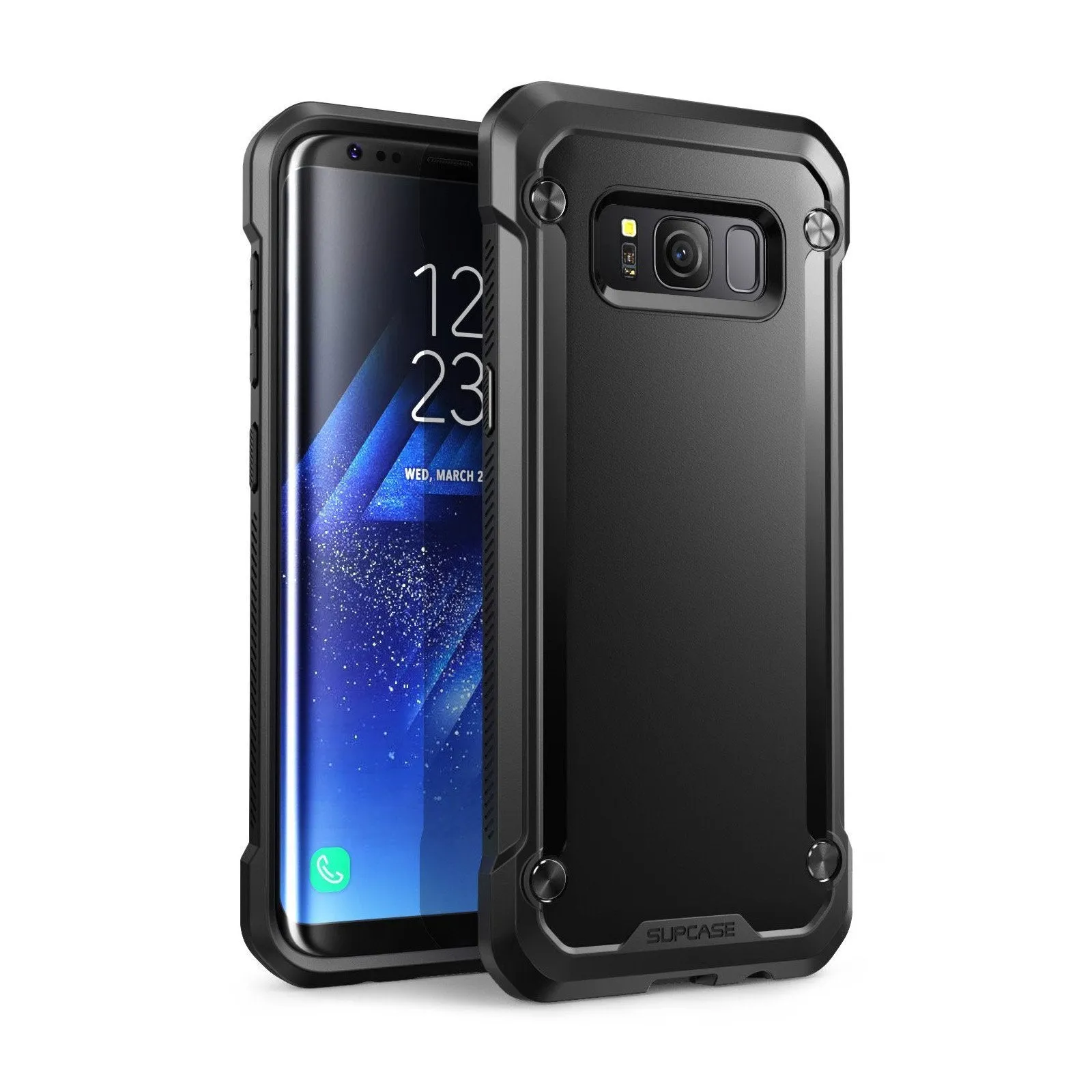 Durable Design Texture Galaxy S8 Plus Unicorn Beetle Hybrid Protective Bumper Case-Black