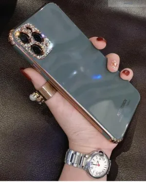 Smooth Pattern Design Durable Edge Texture Sparkling Glitter Plated Phone Cases For iPhone