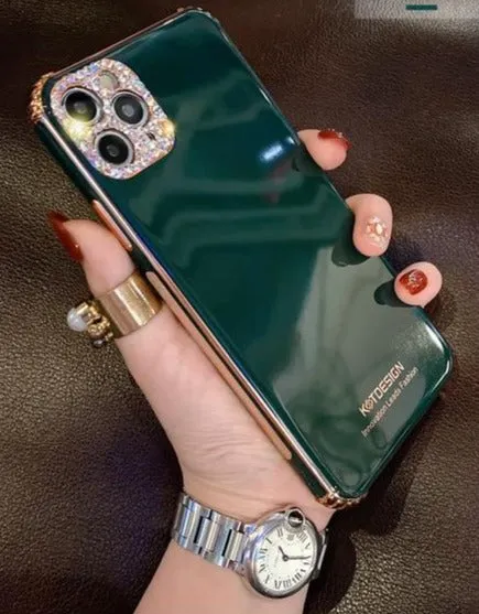 Non Slip Sparkling Glitter Plated Phone Cases For iPhone