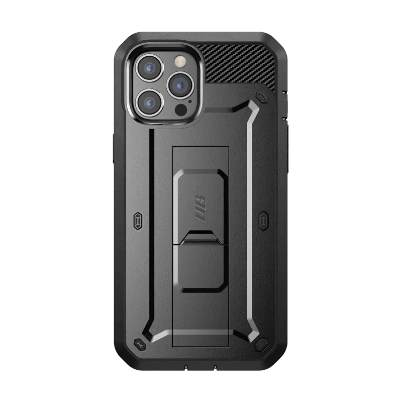 Carbon Fiber iPhone 12 Pro 6.1 inch Unicorn Beetle Pro Rugged Case-Black