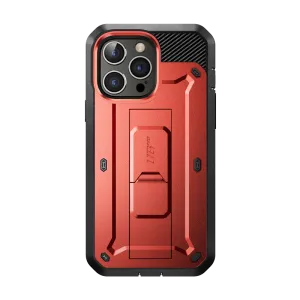 iPhone 14 Pro Max 6.7 inch Unicorn Beetle PRO Rugged Case-Metallic Red Minimalist Aesthetic Hybrid Texture